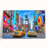 Black and white large art of Times Square on stretched canvas, suitable for kitchen or bedroom wall decor.