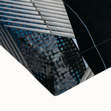 Black and white photo of NYC Trade Center on stretched canvas, ideal for kitchen wall art.