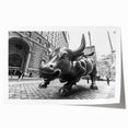 Extra large rolled print of Wall Street scene in monochrome, suitable for art wall dining room.