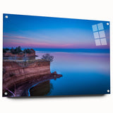 Acrylic print of a large abstract representation of Oklahoma scenery in earthy tones.