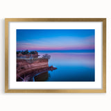 Extra large abstract art print of textured Oklahoma scenery in muted earth tones, framed in gold.