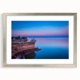 Textured abstract art print depicting Oklahoma scenery in muted earth tones on a silver-framed mat.