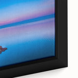 Extra large framed canvas featuring a textured Oklahoma scenery in black with colorful art accents.