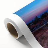 Art deco style poster of Oklahoma scenery in muted earth tones on rolled canvas, ideal for nursery wall art.