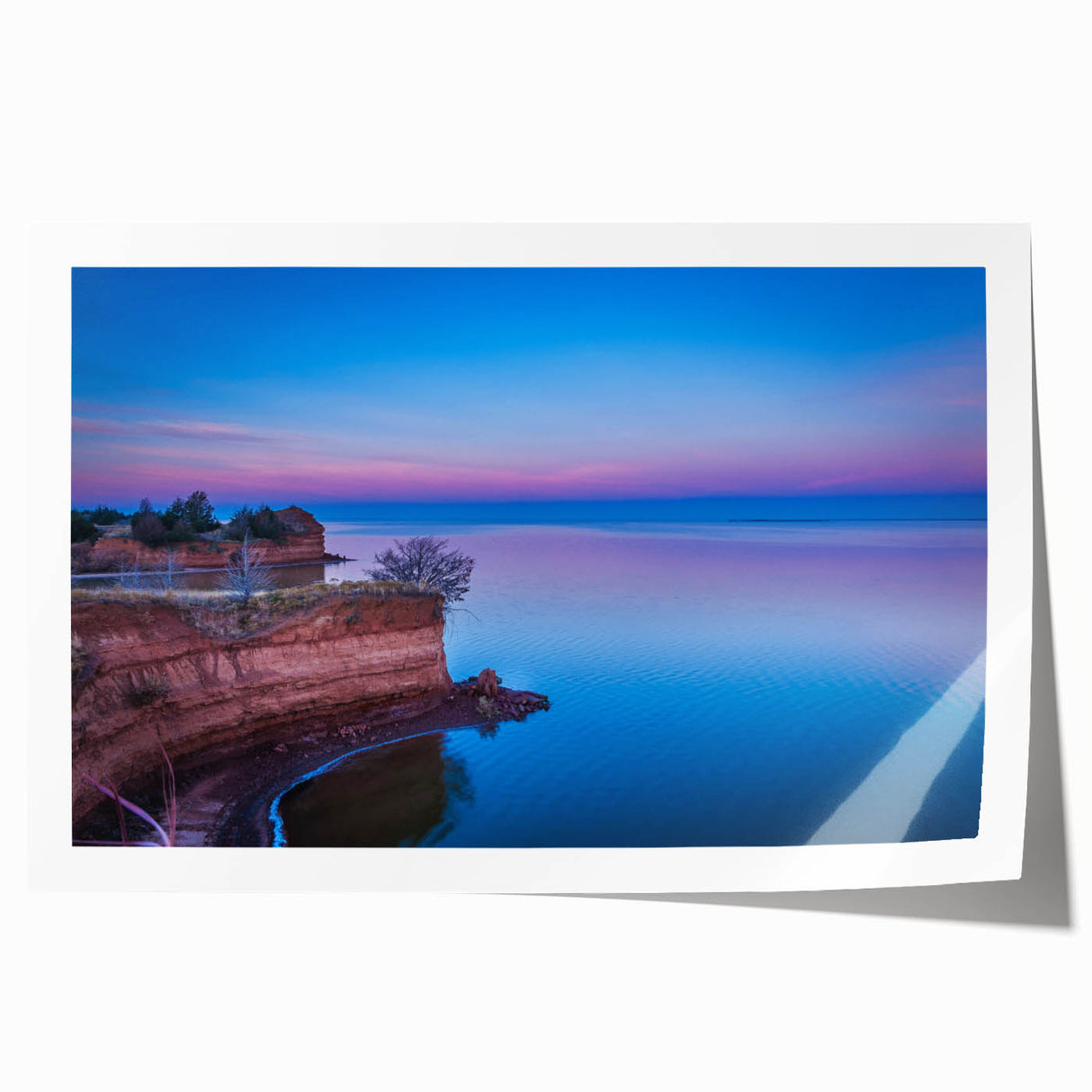 Extra large rolled print of Oklahoma scenery with vibrant floral elements, ideal for art wall dining room.