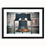 Extra large framed abstract art print of Philadelphia skyline in colorful, textured strokes, ideal for living room decor.