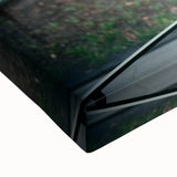 Large art featuring a black and white landscape of Philadelphia on stretched canvas, suitable for bedroom decor.