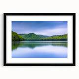 Extra large abstract art print of Pennsylvania scenery in vibrant, colorful textures on a black framed canvas.