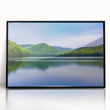 Large abstract wall art depicting a Pennsylvania landscape in muted earth tones, framed in black acrylic.