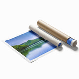 Extra large rolled print of a Pennsylvania landscape with soft floral elements in muted earth tones.