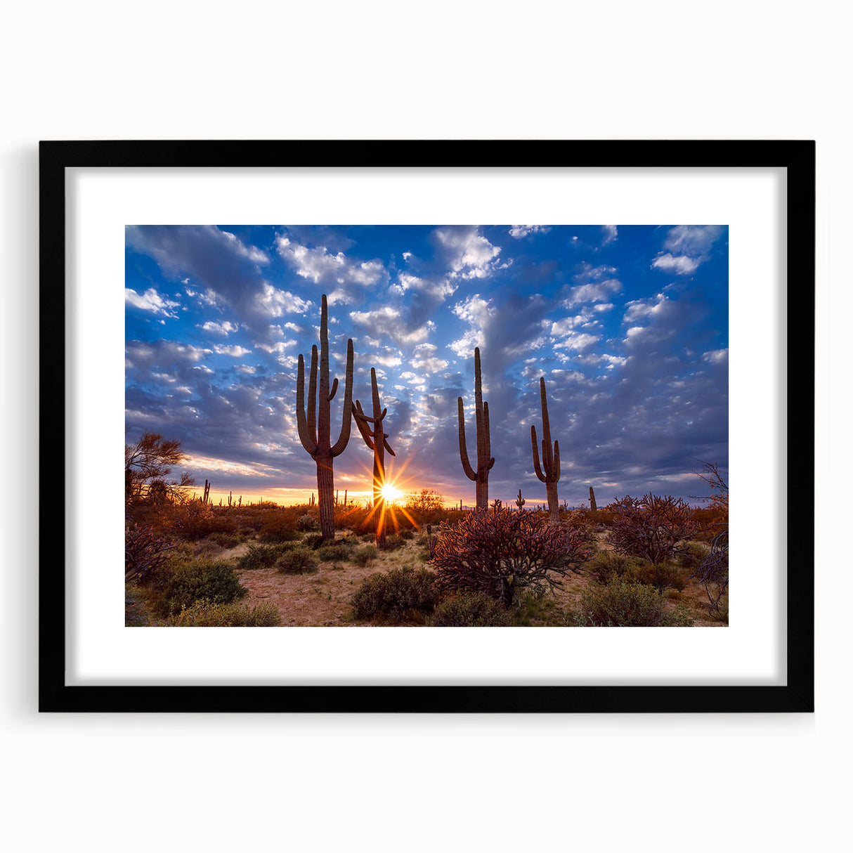 Abstract art print of Phoenix valley in vibrant, colorful hues on a large, framed canvas, ideal for living room decor.