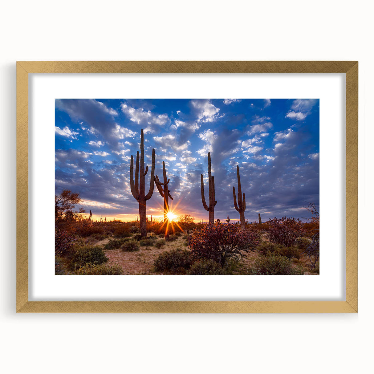 Extra large abstract art print of Phoenix Valley in gold frame with textured design, suitable for living room decor.