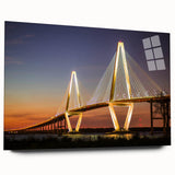 Large abstract depiction of Charleston, USA, in muted earth tones on acrylic glass, ideal for bedroom or dining room art.