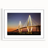 Abstract art print of Charleston landscape in muted earth tones on a framed white mat, ideal for dining room decor.