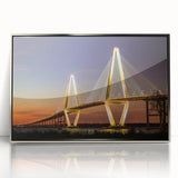 Mid-century modernist art depicting Charleston, South Carolina in acrylic silver frame, ideal for nursery wall art.