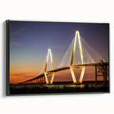 Black and white framed canvas of Charleston landscape, ideal for bedroom wall art.