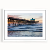 Abstract art print depicting a serene South Carolina landscape in muted green and blue tones, framed with a white mat.