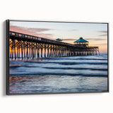 Black and white framed canvas of a South Carolina landscape, ideal for bedroom wall art.
