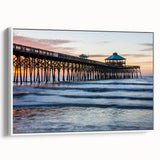 Vintage poster art of South Carolina scenery on a framed canvas, featuring colorful art in extra large size.