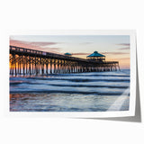 Rolled print of South Carolina scenery with vibrant floral elements in soft, pastel shades, ideal for dining room wall art.