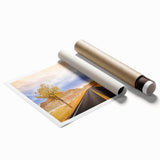 Extra large rolled print of South Dakota Badlands landscape in muted earth tones, suitable for classy bathroom wall art.