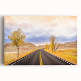 Black and white photograph of South Dakota Badlands on stretched canvas, ideal for kitchen wall art.