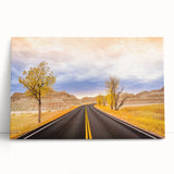 Black and white stretched canvas of South Dakota Badlands, ideal for kitchen wall art or bedroom ambiance.