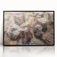 Large abstract wall art of South Dakota scenery in muted earth tones on a framed acrylic, ideal for modern living room decor.