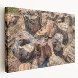 Side view of a large stretched canvas depicting a South Dakota landscape in earthy tones, suitable for kitchen wall art.