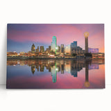 Black and white large art canvas of Dallas skyline, ideal for kitchen wall art or bedroom ambiance.