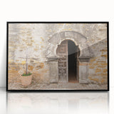 Large abstract wall art depicting the San Antonio skyline in muted earth tones on a framed acrylic print.