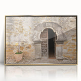 Acrylic print of San Antonio skyline in gold and blue tones, framed, ideal for modern art wall decor.
