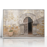 Acrylic print of San Antonio skyline with muted blue and gray tones in an art deco style, ideal for modern art wall decor.