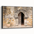 Black and white framed canvas of San Antonio landscape, ideal for bedroom wall decor.