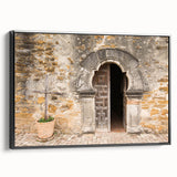 Black and white framed canvas of San Antonio landscape, ideal for bedroom wall decor.