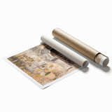 Extra large rolled print depicting vibrant floral art in San Antonio, ideal for classy bathroom wall decor.