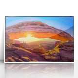 Arches National Park landscape in muted earth tones on a framed acrylic, ideal for modern art wall decor.