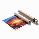 Extra large rolled print of Arches National Park with warm earth tones, ideal for classy bathroom wall art.