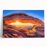 Black and white photograph of Arches National Park on stretched canvas, ideal for kitchen wall art.
