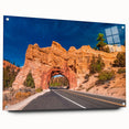 Acrylic glass print of Bryce Canyon with vivid orange and red rock formations, suited for dining room decor.