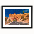 Colorful abstract art print of Bryce Canyon, featuring vibrant red and orange hues on a textured, extra large canvas.