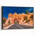 Black and white framed canvas of Bryce Canyon landscape, ideal for bedroom wall art.