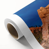Art deco poster of Bryce Canyon in pastel shades on rolled canvas, ideal for nursery wall art.