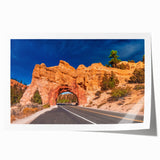 Rolled print of Bryce Canyon with vivid orange and red rock formations, ideal for art wall dining room.