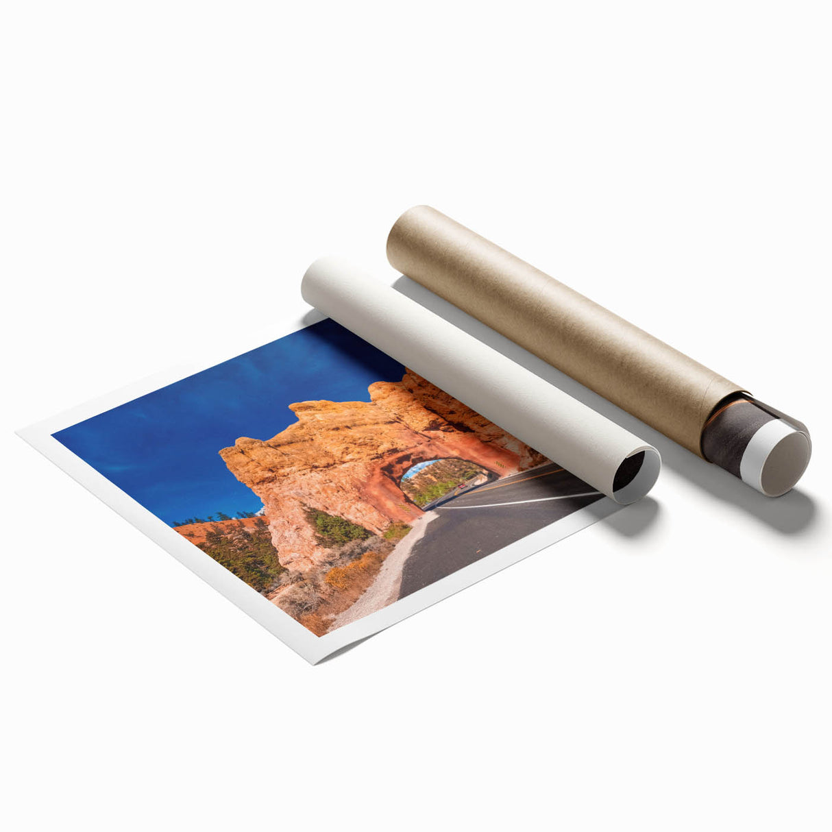 Extra large rolled print of Bryce Canyon in soft pastel shades, suitable for classy bathroom wall art.
