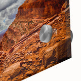 Large abstract wall art of Canyonlands in Utah, rendered in mid-century modernist style on acrylic glass.