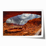 Rolled print of Canyonlands scenery in Utah with earthy red and orange tones, suitable for art wall dining room.