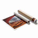 Large rolled print of Canyonlands with muted earth tones, ideal for classy bathroom wall art.