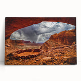 Black and white photograph of Canyonlands National Park on stretched canvas, ideal for kitchen wall art.