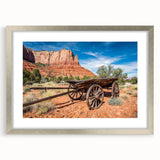 Textured abstract art print of Capitol Reef, Utah in muted earth tones on a framed canvas, ideal for bedroom art.